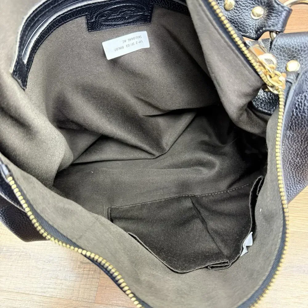 Onna ehrlich Black Pebbled Leather Purse Shoulder Bag